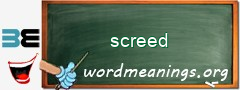 WordMeaning blackboard for screed